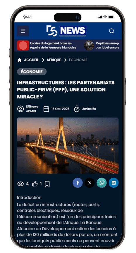 page détail article du site d5news sur mobile